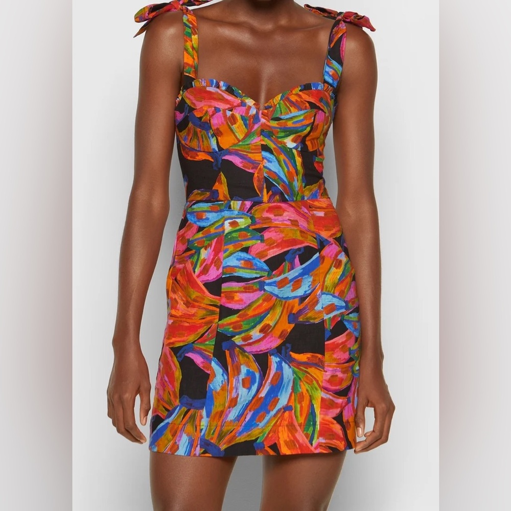 Farm Rio Colorful Abstract Print Dress